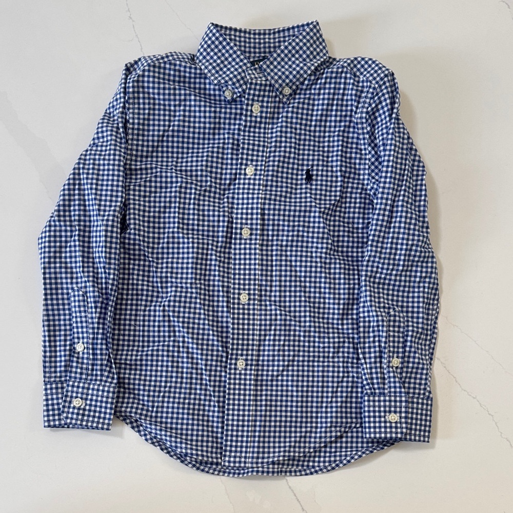Ralph Lauren Blue and White Gingham Shirt